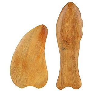 Houten Gua Sha Tool, 2 Stks Houten Sandelhout Schraapplank Massage Gezicht Hals Spier voor