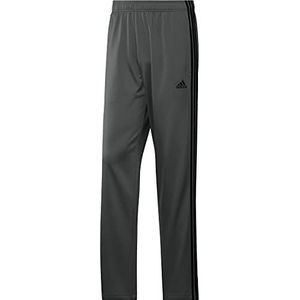 adidas Men's Big & Tall Essentials Warm-Up Open Hem 3-Stripes Tracksuit Bottoms, Dark Grey Heather/Black, Medium/Tall