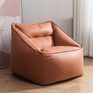 Zitzak Kunstleer Zitzak Tatami Met Vulling Lounge Stoelen 31.4in Zitzak Lounger Fauteuil Thuis Luie Fauteuil