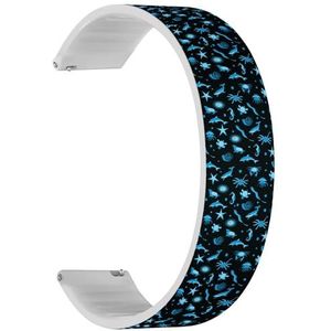 Solo Loop Strap compatibel met Garmin Fenix 7/7 Pro, Fenix 6/6 Pro, Fenix 5/5 Plus, Epix (Gen2) / Epix Pro (Gen2) (Fishes Sea) Quick-Release 22 mm rekbare siliconen band band accessoire, Siliconen,