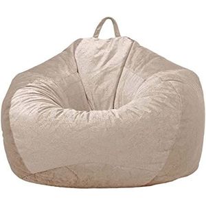 ZUROJ Zitzak stoelhoes, luie bank zitzakhoes (geen vulmiddel), binnen buiten zitzakken luie lounger hoes voor volwassenen, tieners(Khaki,75X95CM)