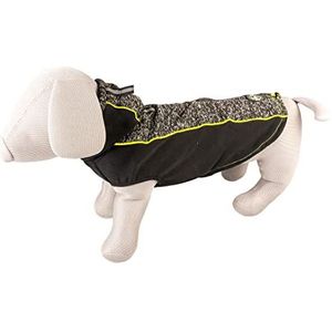 duvoplus, Sporty XL hondentrui, 70 cm, zwart, modieus design, 100% polyester, met capuchon, zeer gemakkelijk aan te trekken dankzij klittenband, reflecterende strepen op de achterkant
