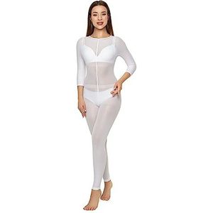 Dik kostuum voor massage-spa, schoonheidssalons, dikke massagekostuums voor dames en heren met lichte koppen, niet stofend, hygiënisch, herbruikbaar pak voor cellu, S-4XL, Wit zonder voet, M