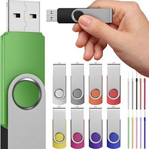 FEBNISCTE USB-stick 3.0 16 GB, 10 stuks, pendrives, draagbaar, draaibaar, goedkoop, meerkleurig, cadeau