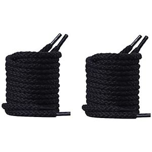 elastische schoenvetersTwijn dik rond katoenen touw for canvasschoenen, schoenveters rond gekleurde platte trainers schoenveter, unisex skateschoenveters. (Color : Svart, Size : 160cm(1 pair))