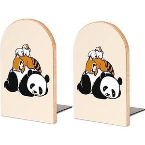 Comfy Bed Panda Wasbeer Konijn Hamster Grote Boekensteunen Houten Boekenstandaard Non-Skid Boek Houder Leuke Boek Organizer voor Planken