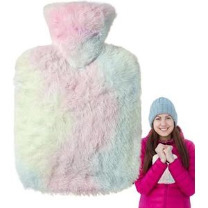 Warmwaterkruik, waterzak voor warmwaterkruik, draagbare verwarmde waterflessen van 1000 ml, kleine warmwaterkruik, winterhandwarmer, voetenwarmer met overtrek voor voeten en handen