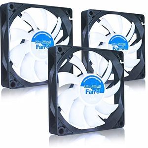 AABCOOLING SLIM Silent Fan 8 - Silent and Efficient Low Profile 80mm Fan with 4 Anti-vibration Pads, Cooling Fan, Computer Fan, Airflow Fan, PC Fan 80mm, 8cm Fan - Value Pack 3 Pieces 13,9 dB(A)