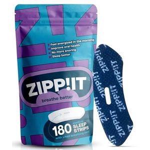 Zippit Mondtape 180 stuks - De enige strip die écht goed blijft plakken - Met ademgaatje - Hypoallergene lijm - Mouth tape - Mond Tape - Beter slapen - Betere mondhygiëne