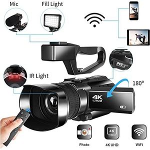 Videocamera Camcorder 4K Digital Vlog Camera Camcorder Vlogging Camera For Webcam 4 8MP WIFI 30X Digital Zoom Vlogging Camera With 3.0inch Touch Screen Recorder Camera Multifunctionele vlogcamera(16GB