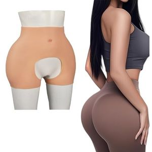 FSYH Siliconen nep-billen broek heup shaper control ondergoed met open kruis nep-billen push-up shorts voor transgender cosplay,Color3,one size