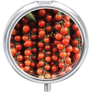 VBFKL Pillendoos 3 compartimenten geneeskunde pillendoosje draagbare ronde pillendoos week pillenhouder container voor vitamine geneeskunde supplement tomaten gestapeld samen kleine pillenorganizer