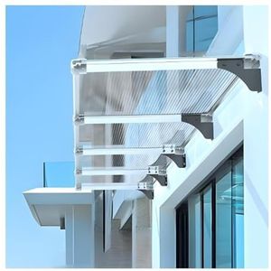 Luifel - Polycarbonaat - Deurluifel - Aluminium Beugel - 65x80 cm - UV-bescherming