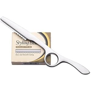 Styling Razor Silver + 10 originele Blade Dunning Shaper Kappers Styling Mes. Effileermes