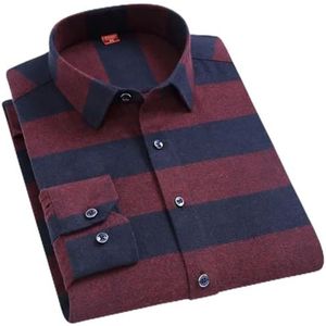 Rfmfkkg Mannen Lange Mouwen Shirt Met Geruite Strepen Reizen Thuis Katoen Comfortabel Casual Shirt 205 40 Maat 170cm 70kg