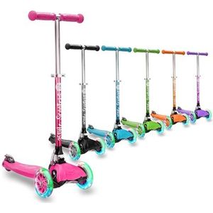 3StyleScooters® RGS-1 Driewieler step voor kleine kinderen - Perfect voor kinderen vanaf 3 jaar en met wielen met LED-licht, opvouwbaar ontwerp, verstelbare handgrepen en lichtgewicht constructie (Roze)