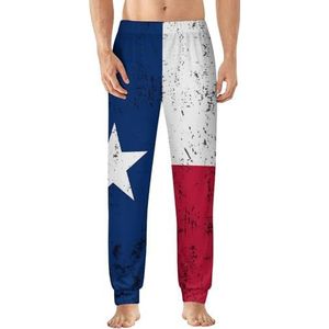 Retro Texas State Flag heren pyjama broek zachte lounge bodems lichtgewicht slaapbroek