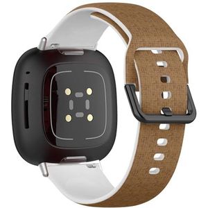 Sportbandje compatibel met Fitbit Sense / Sense 2 / Versa 4 / Versa 3 (oud natuurlijk houten parket), siliconen armband, accessoire