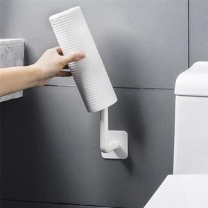 Keukenrolhouder zelfklevende keukenaccessoires onder kast papieren rolhouder handdoekhouder opberghouder voor stoffen kleerhanger 1 stuk toiletpapierhouder