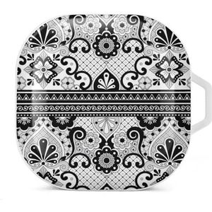 Mexicaans Talavera patroon oordopjes hoesje compatibel met Samsung hard shell beschermhoes witte stijl