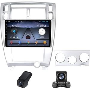 Carplay autoradio 2 Din geldt voor Hyundai Tucson 1 2004-2009 met Android Auto Bluetooth 9 inch touchscreen autoradio met FM-radio/GPS stuurwielbediening + achteruitrijcamera(X1)