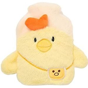 Warmwaterkruik met hoes, 0,3 l, 0,4 l, 0,5 l, 1 l, warmwaterzak, voor menstruatie, nek, schouder, voeten, warmer, warmwaterzak (kip 400 ml)