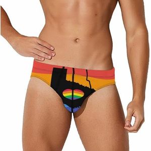 Texas Map LGBT Gay Pride heren slips ondergoed stretch slip zachte ademende onderbroek bedrukt