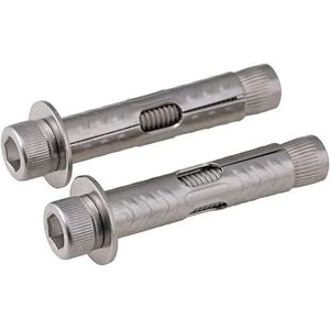 2 STUKS, Metalen Bout 304 Roestvrij Staal Interne Expansieschroef Expansiebout Hexagon(M6x100mm)