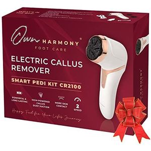 Own Harmony elektrische eeltverwijderaar met vacuüm absorptie- oplaadbare voetvijl CR2100 voor professionele voetverzorging en pedicure - Beste voor harde, droge, gebarsten huid (3 Rollen, USB Kabel)