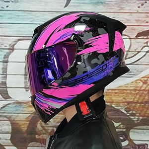 Motorhelm, Motorrijder Integraalhelm Motorfiets Scooter Heren Dames Crash Sport Racen Touring A,XL=61-62CM