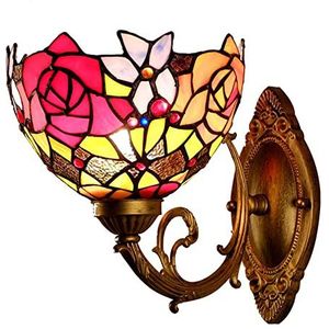 8 Inch Tiffany -Stijl Applique, Europese Decoratie Creatieve Bloemen Wandlamp Getinte Glazen Lamplampen, E27