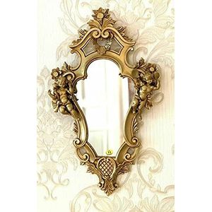 Artissimo Spiegel barok wandspiegel 57x33 engel spiegel gouden frame antieke Jugendstil hangspiegel 022