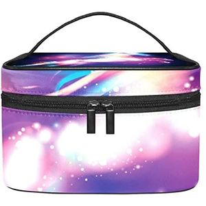 Eenhoorn patroon make-up organizer tas, reismake-up tas organizer case draagbare cosmetische tas voor vrouwen en meisjes toiletartikelen, Meerkleurig, 22.5x15x13.8cm/8.9x5.9x5.4in