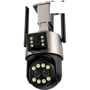 Bewakingscamera, 9MP 5K IP Camera Buitencamera Drie Lens 8X Zoom Ai Menselijke detectie Auto Tracking Survalance Camera 360 ° Ondersteuning(9MP NO SD Card)