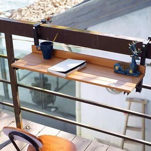 Heyijia Balkontafel, terrasleuningstafel, hangende bijzettafel, inklapbare railtafel, multifunctionele hangtafel voor binnen en buiten