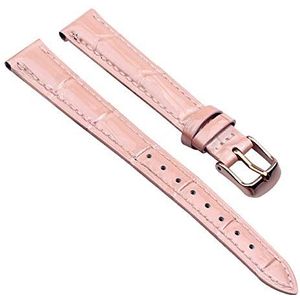 12/14/15/16/17/18/20mm Vrouwen Echt Lederen Huidvriendelijke Horlogeband Ademend Kleine Horlogeband Vervanging Horloge Armbanden, Roze Rose Goud, 16mm, Klassiek