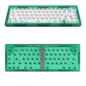 QPSJXN DIY Aanpasbare Pakking Structuur RGB Mechanisch Toetsenbord Getelegrafeerd Compatibel met Diverse Apparaten (Gas67 groen)