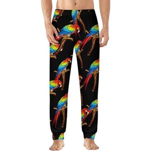 Schattige papegaai heren pyjama broek zachte lounge bodems lichtgewicht slaapbroek