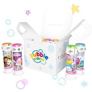 Dulcop 103013110007 Bubble World 103013110007-Gabby's Party Pack-graphics gesorteerd Gabby's Dollhouse zeepbellen kleur tube wit 103013110007