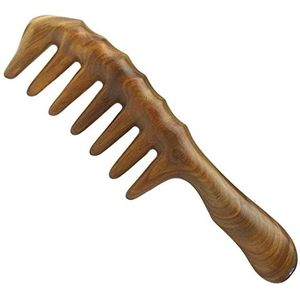 DieffematicSZ kam Green Sandalwood Comb Super Wide Teeth Women's Roll Electrostatic Comb