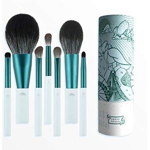 Eljjhah 7/10 stuks make-up borstels sets oog cosmetische poeder foundation oogschaduw borstel zacht haar (handvat kleur: groen)