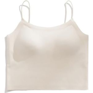 ZEKATOP Traceless en mooi rugbeha-ondergoed for dames zonder stalen ring en borstkussen als basis, gecombineerd met een hemdje (Color : C, Size : M)