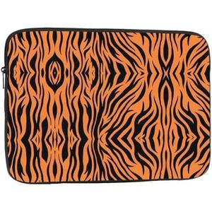 Tijgerstrepen oranje patroon duurzame laptoptas-multifunctionele ultradunne draagbare laptoptas voor zaken en reizen, Tijger strepen oranje patroon1, 13 inch