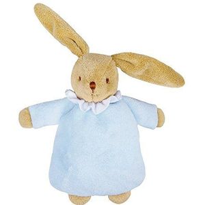 Trousselier - Pluche dier met rammelaar - knuffelkonijn - 20 cm hoog - klassieke chic - ideaal geboortegeschenk - machinewasbaar - kleur lichtblauw