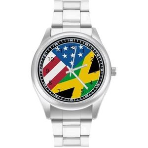 USA Jamaicaanse Vlag Klassieke Heren Horloges Voor Vrouwen Casual Mode Zakelijke Jurk Horloge Geschenken