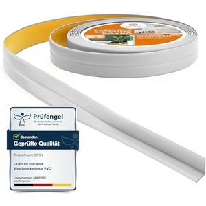 Quest Zachte Plint Zelfklevend, Buigbare Afwerkstrip voor Keuken en Badkamer - Afdichtband - PVC, Flexibel, Waterdicht, Decoratief - 10 mm x 10 mm - 5 Meter, Lichtgrijs