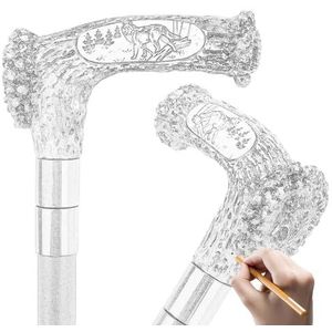 Wandelstok van Aluminiumlegering in de Vorm Van Een Boswolf voor Mannen en Vrouwen, Gotische Decoratieve, Sierlijke Metalen Wandelstok met Ergonomisch Handvat voor Senioren