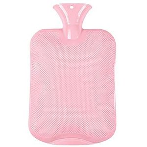 Mini warmwaterkruik, warmwaterkruik 2000 ml rubber hoge dichtheid winter handwarmer draagbare dikke warmwaterkruik zak voet warmwaterkruik (maat : paars) (maat: roze)