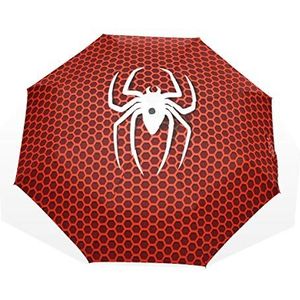 Rootti 3 Vouwen Lichtgewicht Paraplu Spider Rode Cel Een Knop Auto Open Sluiten Paraplu Outdoor Winddicht voor Kinderen Vrouwen en Mannen
