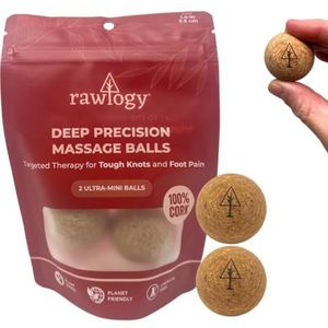 Massagebal van kurk, lichtgewicht, duurzaam alternatief voor lacrossebal voor spierpijnverlichting (2 stuks, geschuurde kurk)